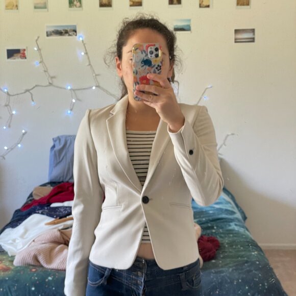 H&M Cream Blazer Women's Size 2 - Picture 14 of 16